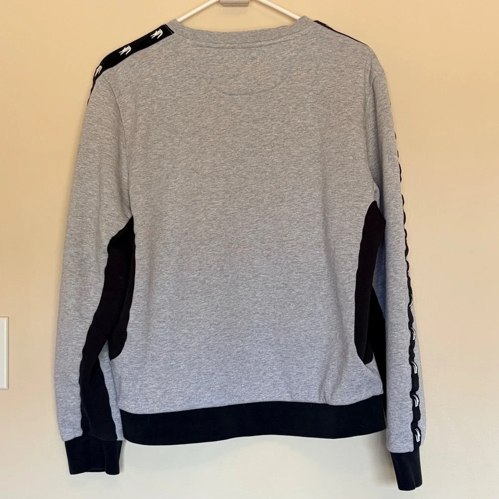 Lacoste Gray Crewneck Colorblock Logo Fleece Sweatshirt Mens 4 Medium Sporty